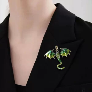 Flying Dragon Brooch Vintage Dragon Brooch with Rhinestone Enamel Dragon Brooch Exquisite Clothing Hat Bag Accessories