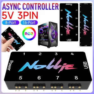 Signal RGB OpenRGB Universal 5V 3PIN ARGB Asynchronous Controller 8 Way HUB For Computer PC Case Cooling Fans Light Strip